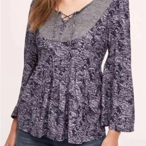 Anthropologie Ameki + Kin Marcella Boho Peasant Top - Picture 1 of 6